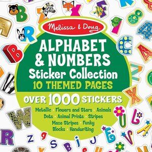 Melissa & Doug Sticker Collection - Alphabet and Numbers, 1000 Stickers NEW